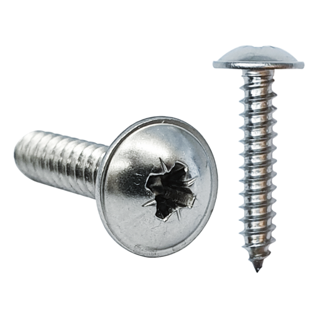 4.2mm (No.8) x 8mm Pozi Flange Self-tapping Screw BZP BS 4174