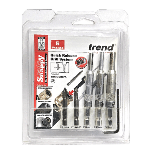 Trend Snappy Drill Bit & Guide 5 Piece Set (SNAP/DBG/A) - CLEARANCE