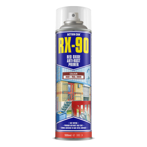 500ml action Can RX-90, 1855 Red Oxide (RAL 3009). Anti-rust primer spray that will add an extra layer of corrosion protection. Available from Fusion Fixings