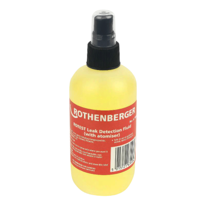 Rothenberger 67048 Rotest Leak Detection Fluid with Atomiser 250ml. Part of a larger range of Rothenberger prooducts available from Fusion Fixings.