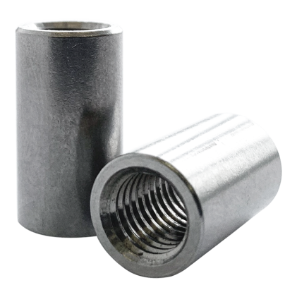 M10 x 25mm Round Connector Nut, Full Thread, A2 (304) Stainless Steel