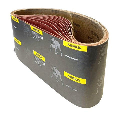 Product image for Mirka Hiolit XO 100mm x 610mm Sanding Belt P240 Grit - Pack of 10, 5941600125