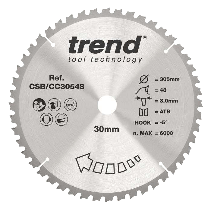 Trend Circular Saw Blade 305mm Dia. 48 Teeth 30mm Bore CSB/CC30548 - CLEARANCE