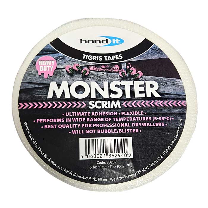 White self adhesive scrim tape, 50mm x 90m, BDDJ2