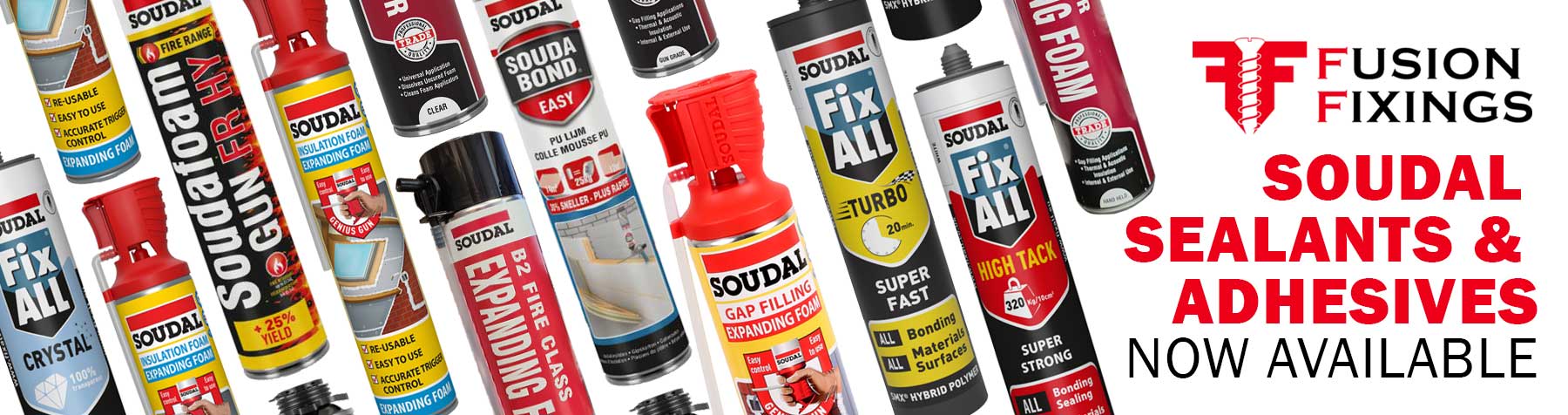 Soudal sealants and adhesives from Fusion Fixings