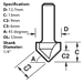 Cutter guide for the Trend Chamfer V Groove Router Cutter, 45 degrees, C044X1/4TC