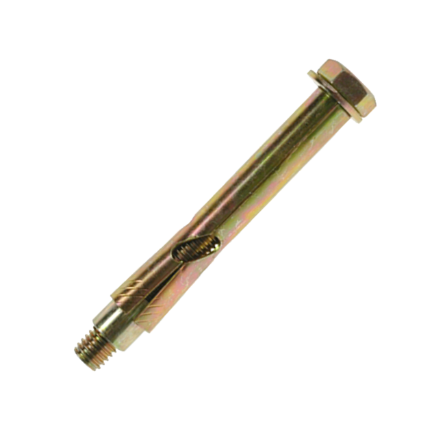 M10 (12mm) x 65mm Hex Bolt Sleeve Anchor Zinc & Yellow - SLB12065