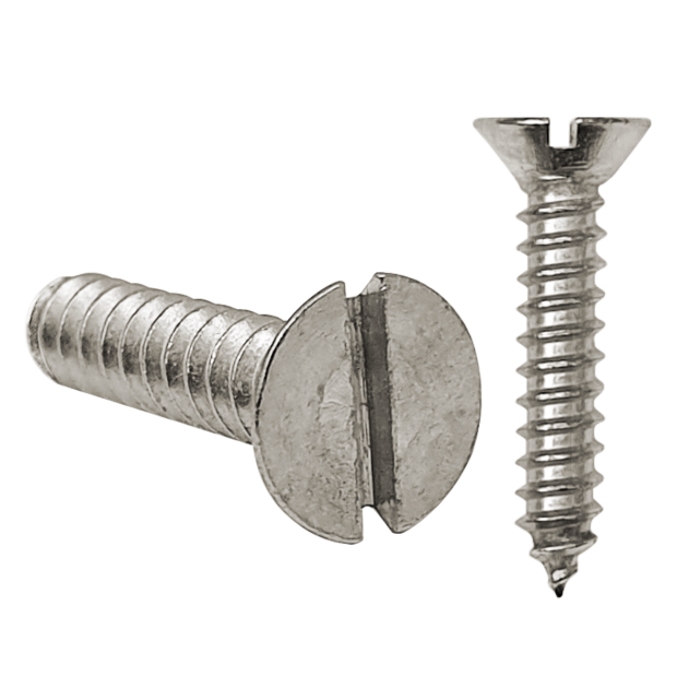 2.2mm (No.2) x 19mm Slotted Countersunk Self-tapping Screw A2 Stainless DIN 7972C