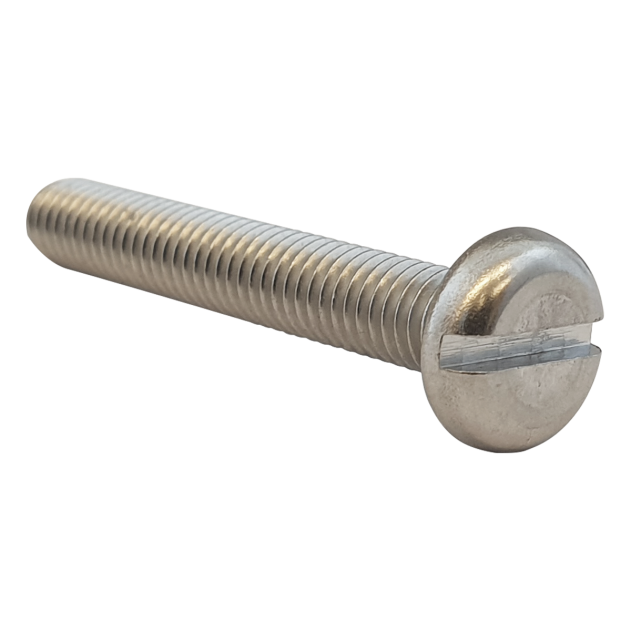 M6 x 75mm Slotted Pan Head Machine Screw A2 Stainless DIN 85