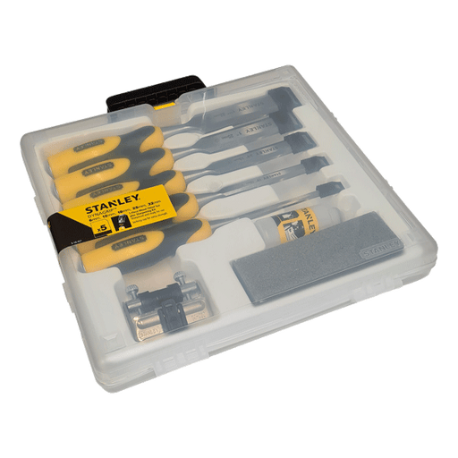 Stanley 5pc wood chisel set with carry case, Dynagrip, 5-16-421