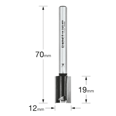 Trend Two Flute Cutter, 12mm diameter
