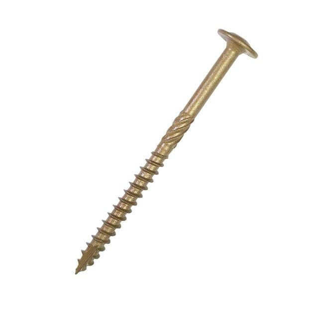 Product image for the Timco 8 x 400mm, Wafer Head Timber Screws. Supplied in boxes of 50 from Fusion Fixings as part of a larger range of wafer head wood screws.