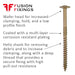 Product information image showing 3 key points about the Timco 8 x 200mm, Wafer Head Timber Screw.