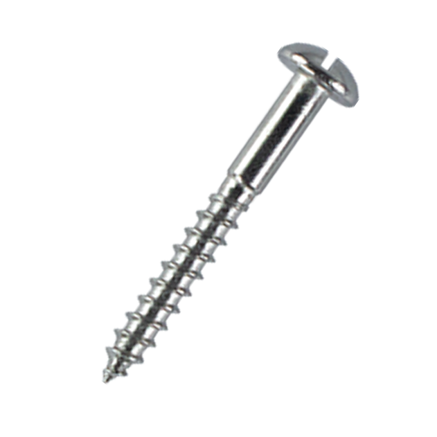 Product image for 6mm (No.14) x 100mm Slotted Round Head Wood Screw, A2 Stainless Steel, DIN 96 part of a growing range from Fusion Fixings