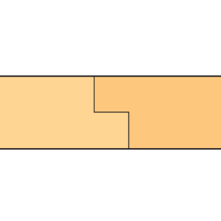 Cut example for the Trend Self Guided Rebater, 35mm x 12.7mm. example 2