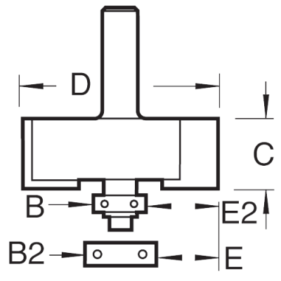 Size diagram for the Trend Self Guided Rebater, 35mm x 12.7mm, C040X1/4TC