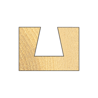 Trend Dovetail Router Cutter, 104 degrees x 12.7mm, cut diagram.