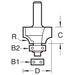 Trend Rounding Over Router Cutter, C074X1/4TC, cutter guide.