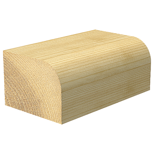 Trend Rounding Over Router Cutter with a 6.3mm x 12.7mm cutter head and 6.3mm radius, cut example 1.