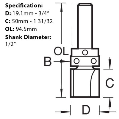 Trend Template Profiler Router Cutter Dimensions.