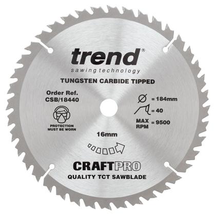 Trend CSB-18440 Circular Saw Blade 184mm x 16mm x 40T