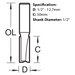 Dimensions for the 2.7mm diameter, two flute cutter from Trend.