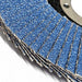 Detail image of the working edge of the Tyrolit ONE 40 Grit Flap Discs, 115mm, 2in1 Flap Discs, 27A, ZA40Q-B (Pack of 10)