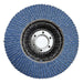 Cutting side of the Tyrolit ONE 40 Grit Flap Discs, 115mm, 2in1 Flap Discs, 27A, ZA40Q-B (Pack of 10)
