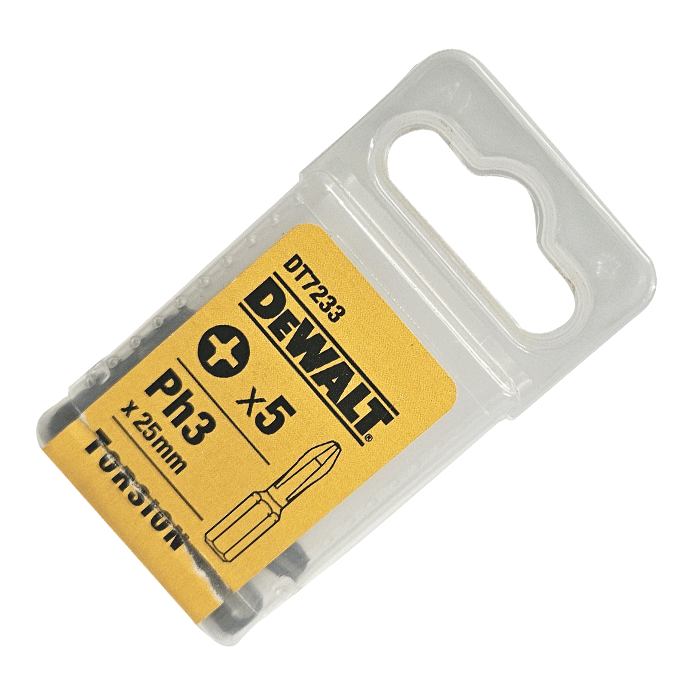 PH3 x 25mm DeWALT Phillips Torsion Driver Bits - Pack of 5, DT7233 - CLEARANCE - pack image
