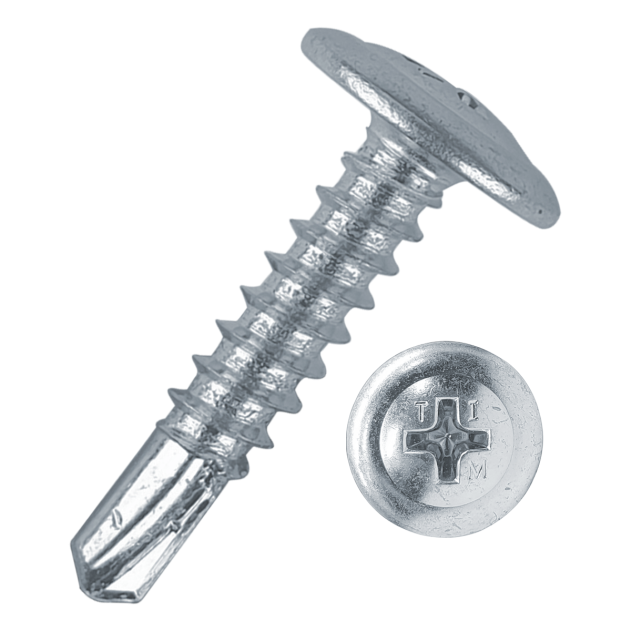 Wafer Head Screw 1000-Pack Wafer Head Self-Drilling Metal Screws – Zinc Plated, #8 Gauge, Phillips Drive (Choose Length: 13.5mm, 16mm, 19mm, Or 25mm) Drilling Screws