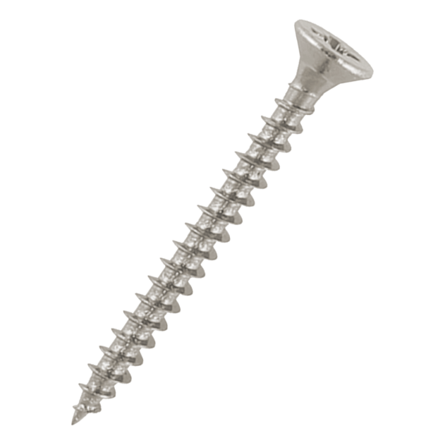 3.5mm (No.6) x 20mm Pozi Countersunk Full-Thread Chipboard Screws A2 (304) Stainless Steel - Box of 500