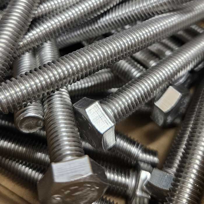 M8 x 80mm Hex Set Screw (Fully Threaded Bolt) A4 (316) Stainless Steel, DIN 933 - Box of 50 - Clearance