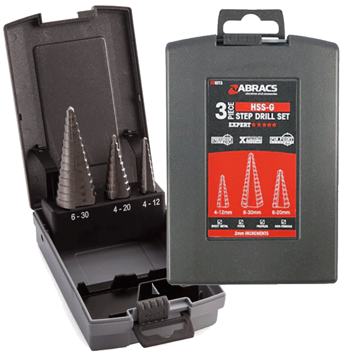 Abracs HSS-G Step Drill 3 Piece Set (SDKIT3) - Clearance