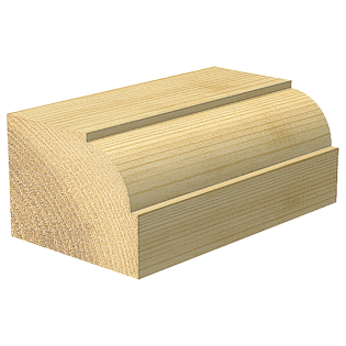 Trend Rounding Over Router Cutter with a 4.8mm x 12.7mm cutter head, cut example.