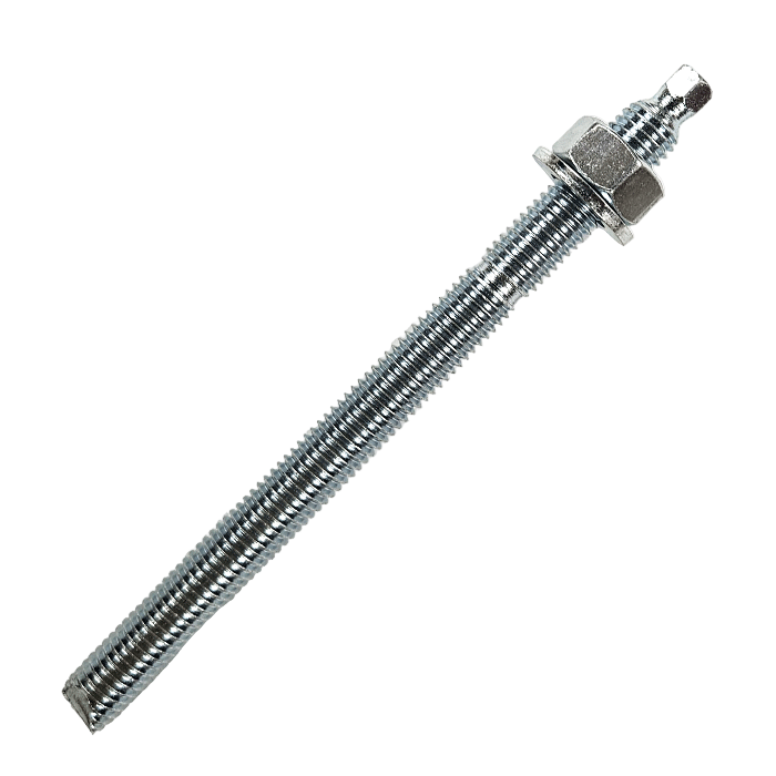 Chemical Anchor Studs with Nuts &amp; Washers, Grade 5.8 Steel, BZP