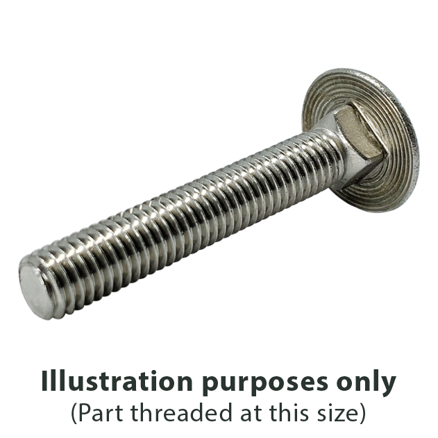 M16 x 300mm Carriage bolt (Coach Bolt) A2 Stainless Steel DIN 603