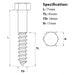 Screw guide for M10 x 75mm Coach Screw A2 Stainless Steel DIN 571