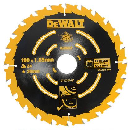 DeWALT DT10304 Extreme Circular Saw Blade 190mm x 30mm x 24T