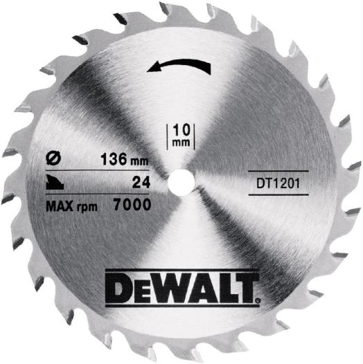 DeWALT DT1201 Trim Circular Saw Blade 136mm x 10mm x 28T