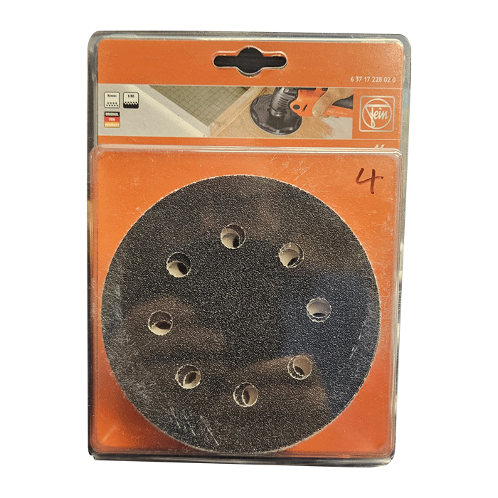 115mm Fein Hook & Loop Sanding Discs 80 Grit - Pack of 16 (63717228020) - CLEARANCE