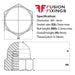 Hex Dome Nut, Metric, Class 6 Steel, BZP, DIN 1587
