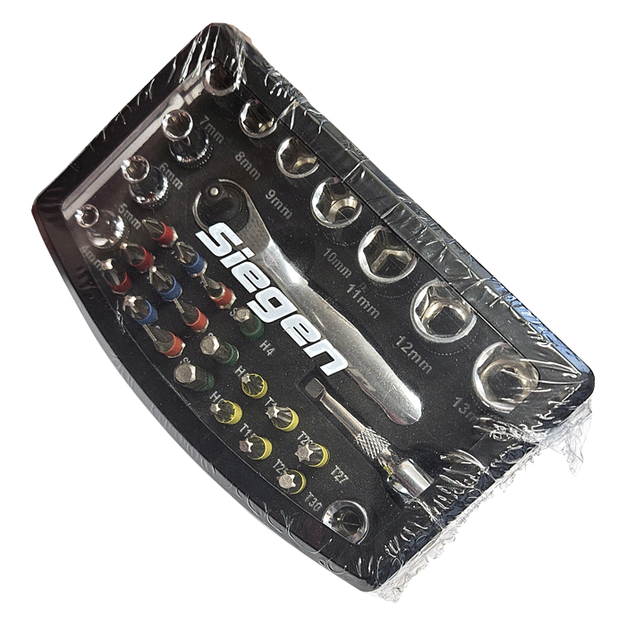 Siegen 31pc 1/4 inch SQ Drive Socket & Bit Set (S01036) - Clearance