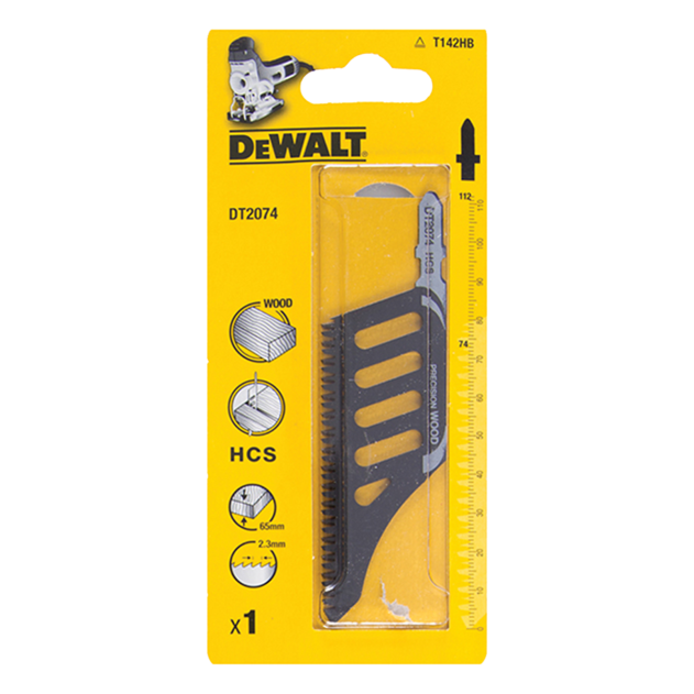 Pack image for the 112mm DeWalt jigsaw blades for wood, T142HB, HCS, Pack of 5 (DT2074-QZ) - CLEARANCE