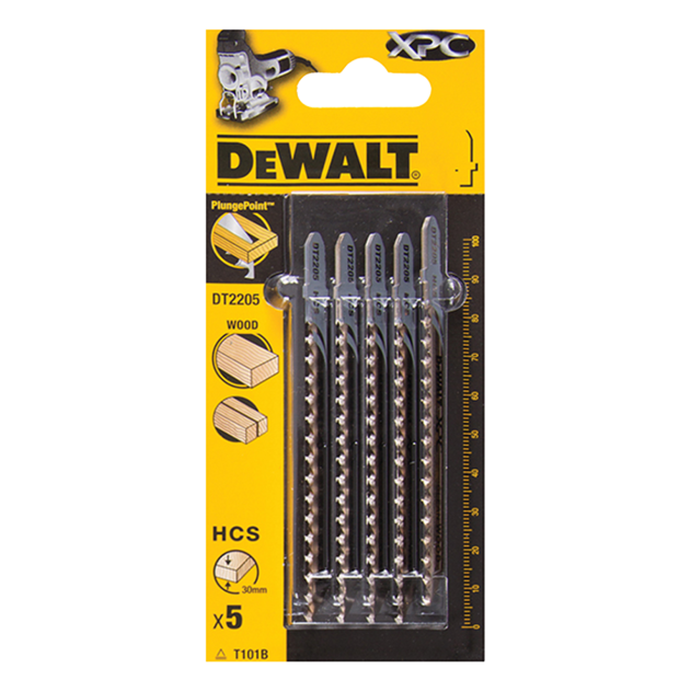 DeWalt DT2205 XPC HCS Wood Jigsaw Blades 100m T101B Pack of 5