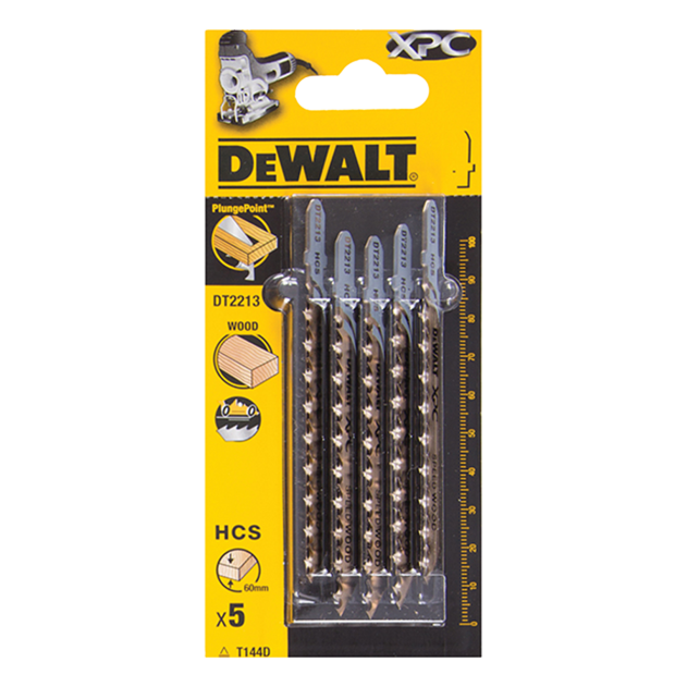 DeWalt DT2213 XPC HCS Wood Jigsaw Blades 100mm T111C Pack of 5