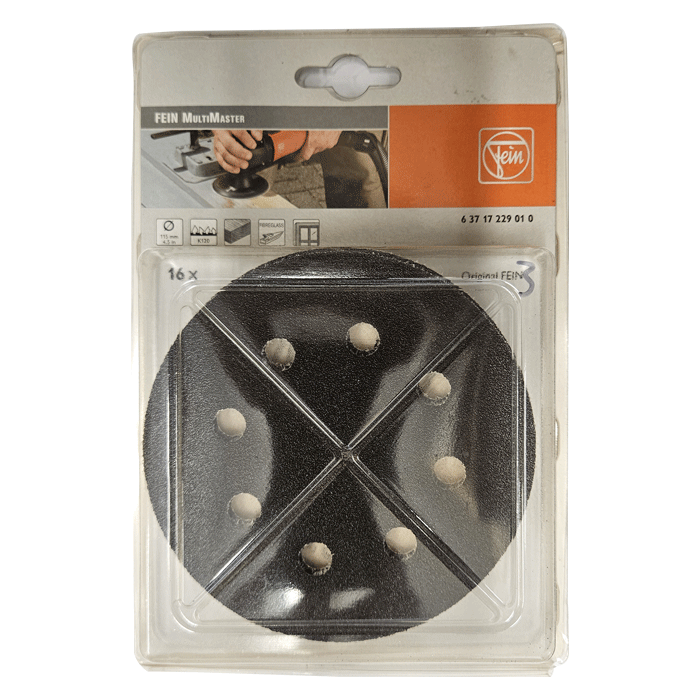 115mm Fein Hook & Loop Sanding Discs 120 Grit, Pack of 16 (63717229010) - Clearance