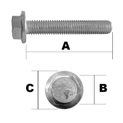 M10 x 80mm Serrated Flange Hex Bolt A2 Stainless DIN 6921