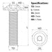 M3 x 12mm Flanged Socket Button Head Screw A2 Stainless ISO 7380-2 screw guide 