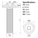 M3 x 45mm Flanged Socket Button Head Screw A2 Stainless ISO 7380-2 screw guide 