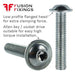 Part of a growing range of flanged button head screws from Fusion Fixings. The image shows key points of the BZP M8 x 12mm flanged socket button head screw from Fusion Fixings